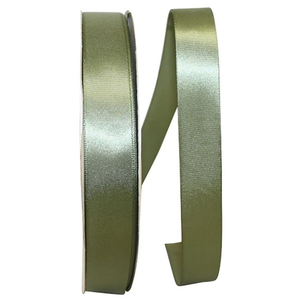 Reliant Ribbon 0.875 in. 100 Yards Single Face Satin Ribbon, Moss 5150-043-05C